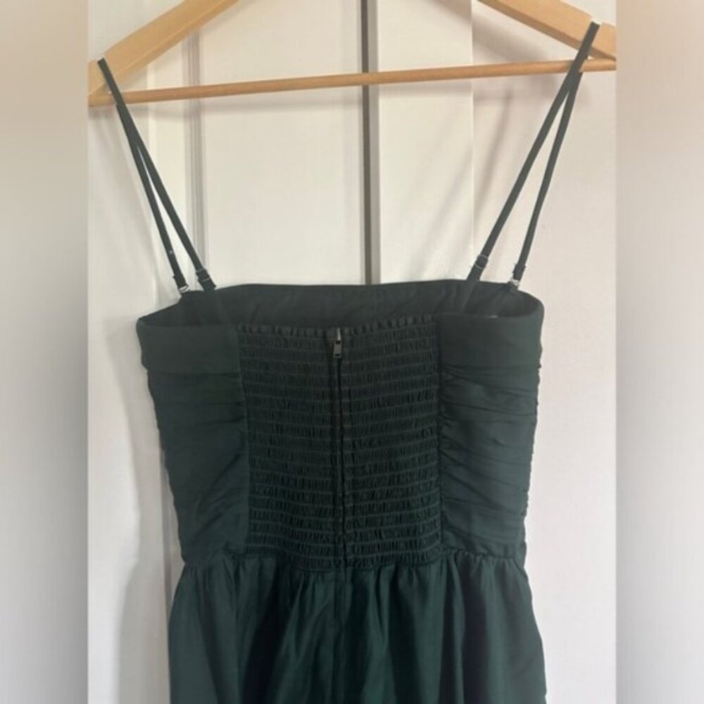 NEW Reformation Lissa Cotton Midi Dress Forest Dark Green Removable Straps sz 4 - Picture 8 of 14